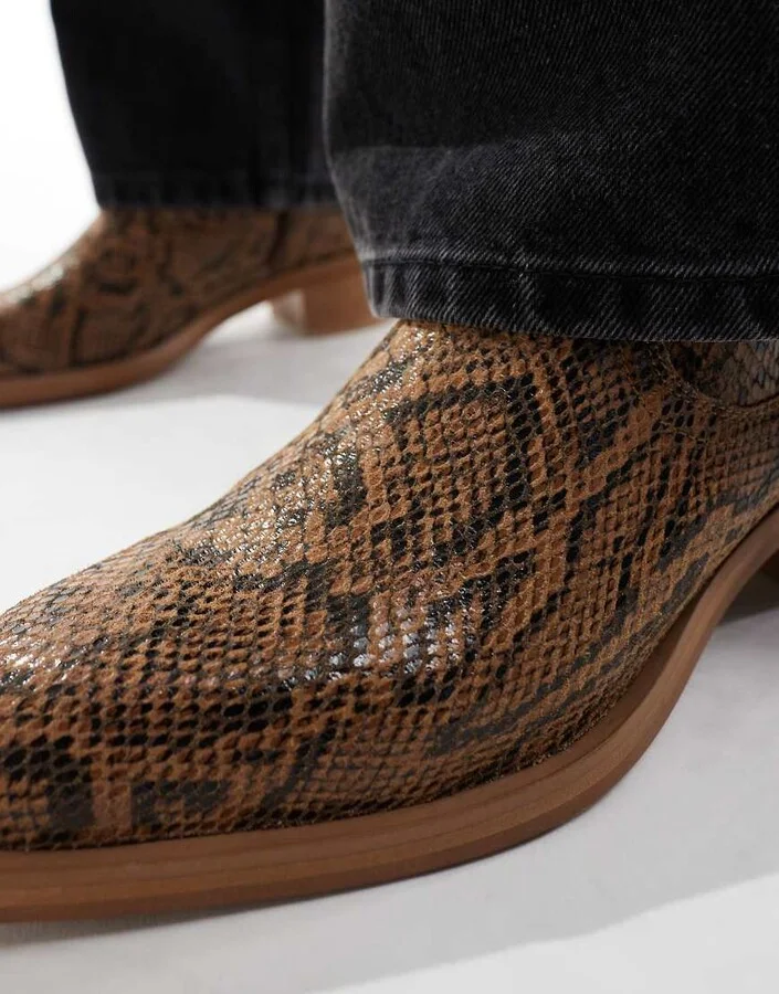 ASOS DESIGN chelsea boots in snake print - Image 3