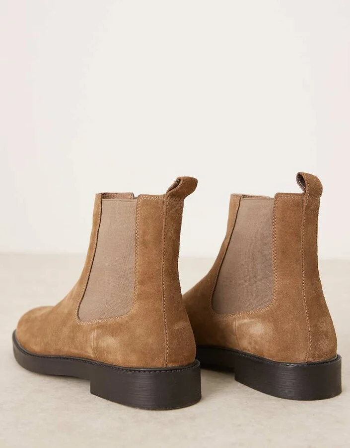 ASOS DESIGN chelsea boots in tan suede - Image 2