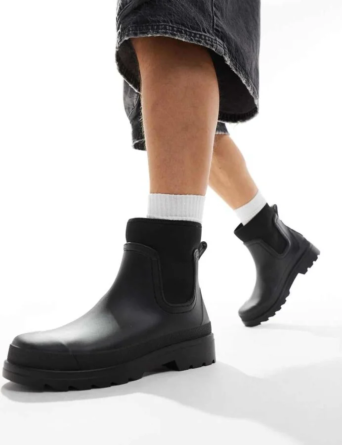 ASOS DESIGN chelsea wellington boots in black
