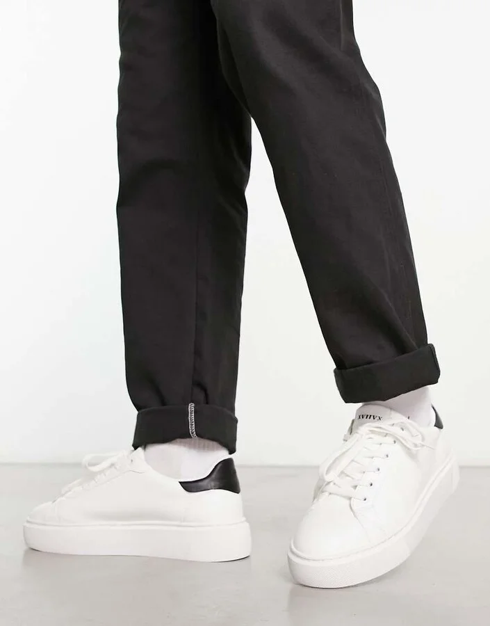 ASOS DESIGN chunky lace-up sneakers in white - Image 4
