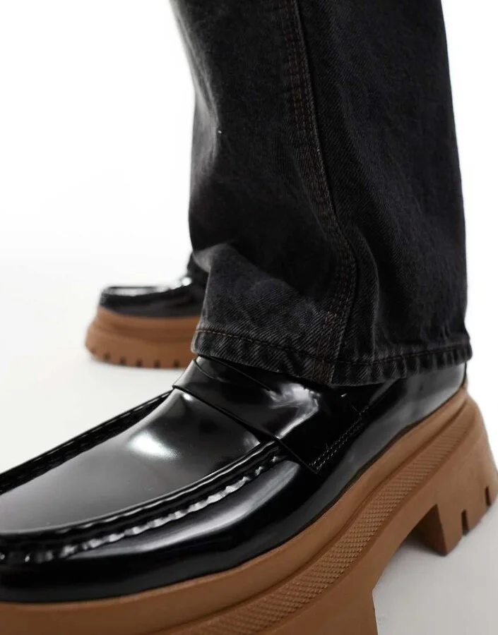 ASOS DESIGN chunky loafers in black - Image 4