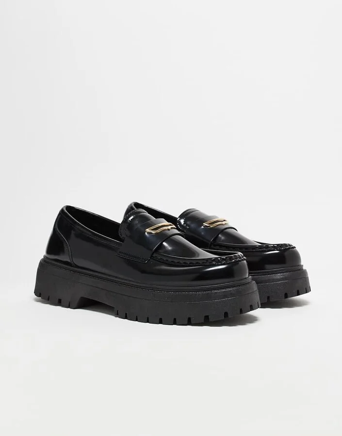 ASOS DESIGN chunky loafers in black with snaffle - Image 2