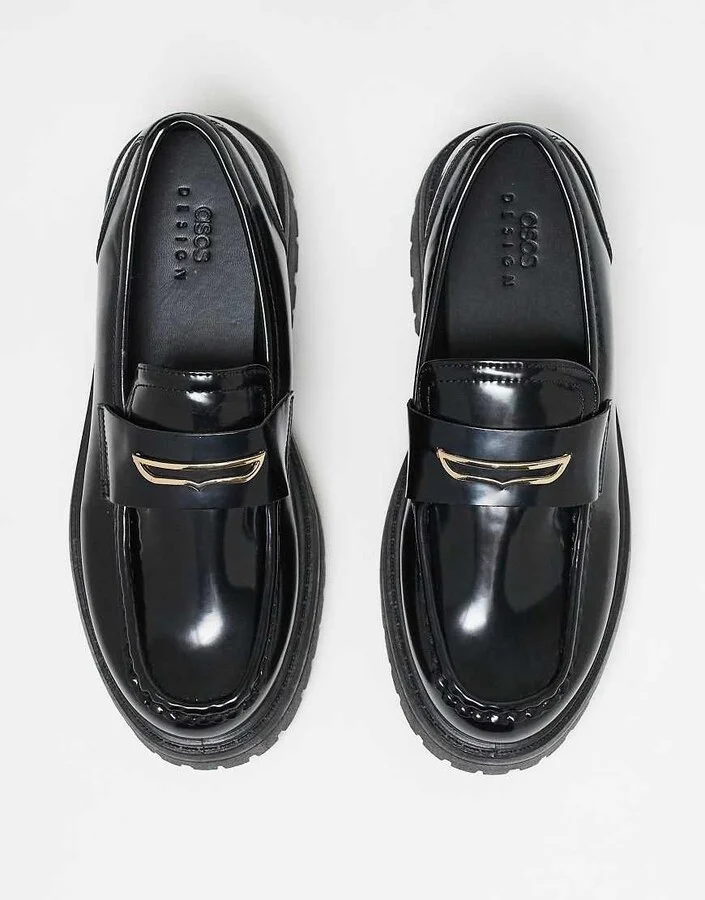 ASOS DESIGN chunky loafers in black with snaffle - Image 3