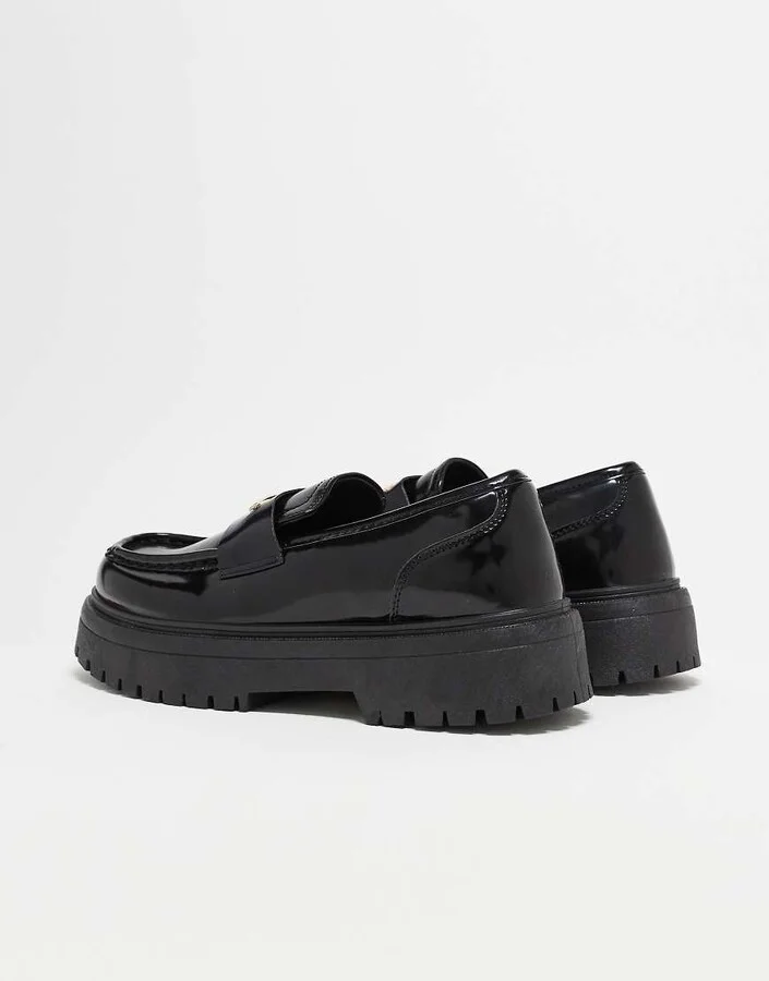 ASOS DESIGN chunky loafers in black with snaffle - Image 4