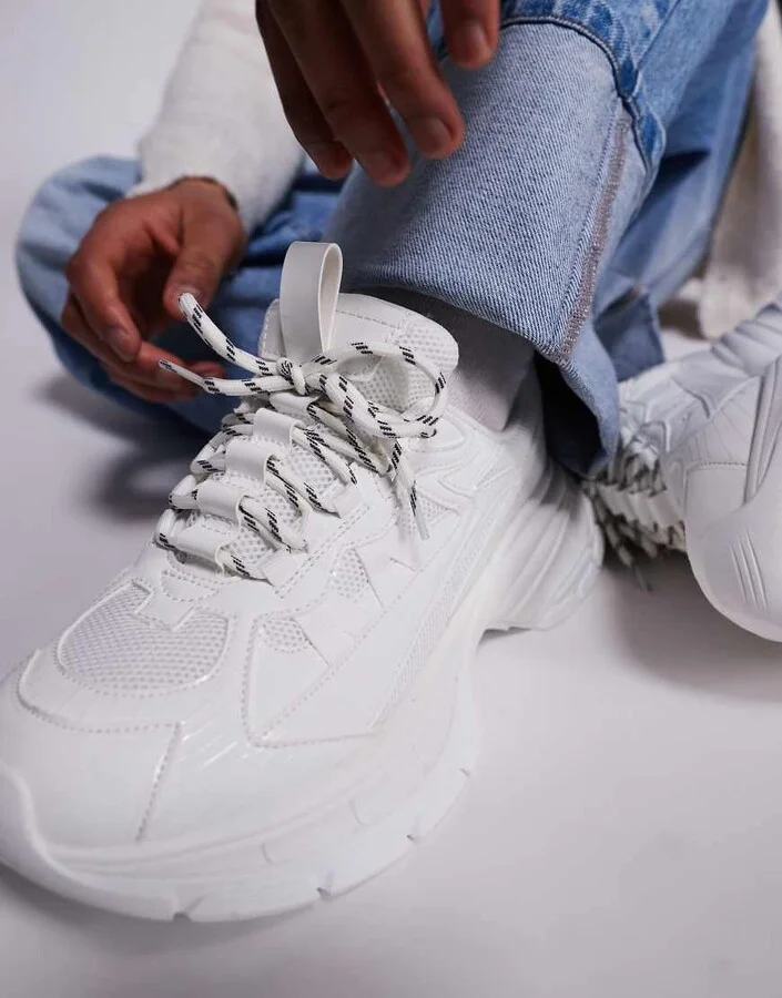 ASOS DESIGN chunky sneakers in white - Image 4