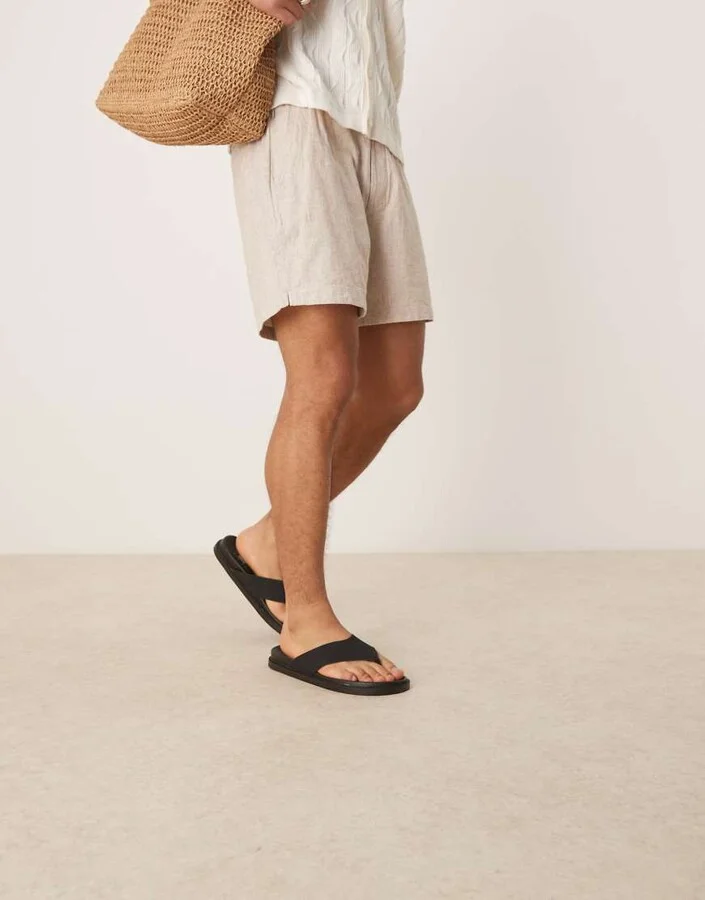 ASOS DESIGN classic flip flops in black - Image 4