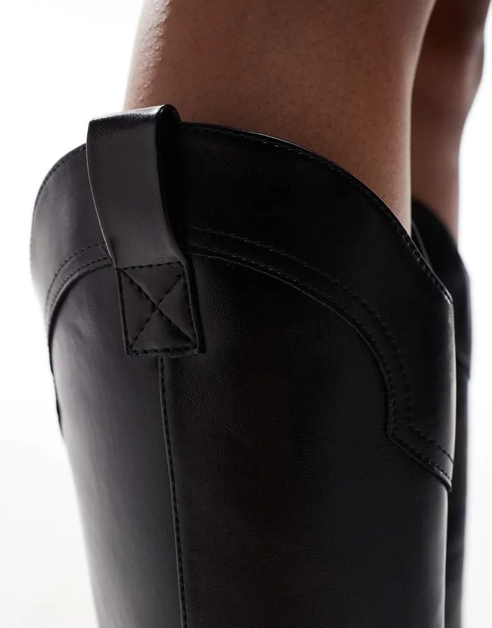 ASOS DESIGN Claudia western knee boots in black - Image 2