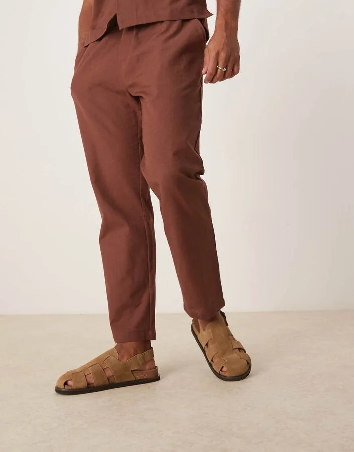 ASOS DESIGN closed fisherman sandals in beige suede - Image 3