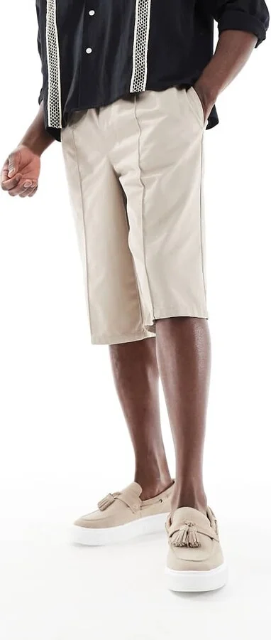 ASOS DESIGN cupsole loafers in stone suede with tassels - Image 3