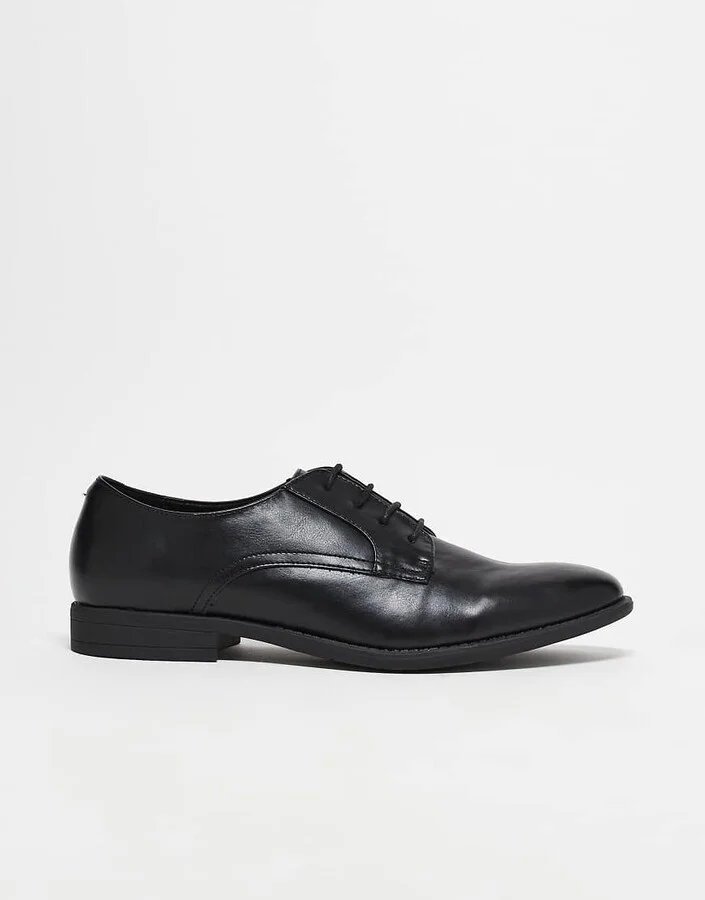 ASOS DESIGN derby shoes in black faux leather - Image 3