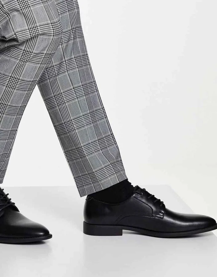ASOS DESIGN derby shoes in black faux leather - Image 2