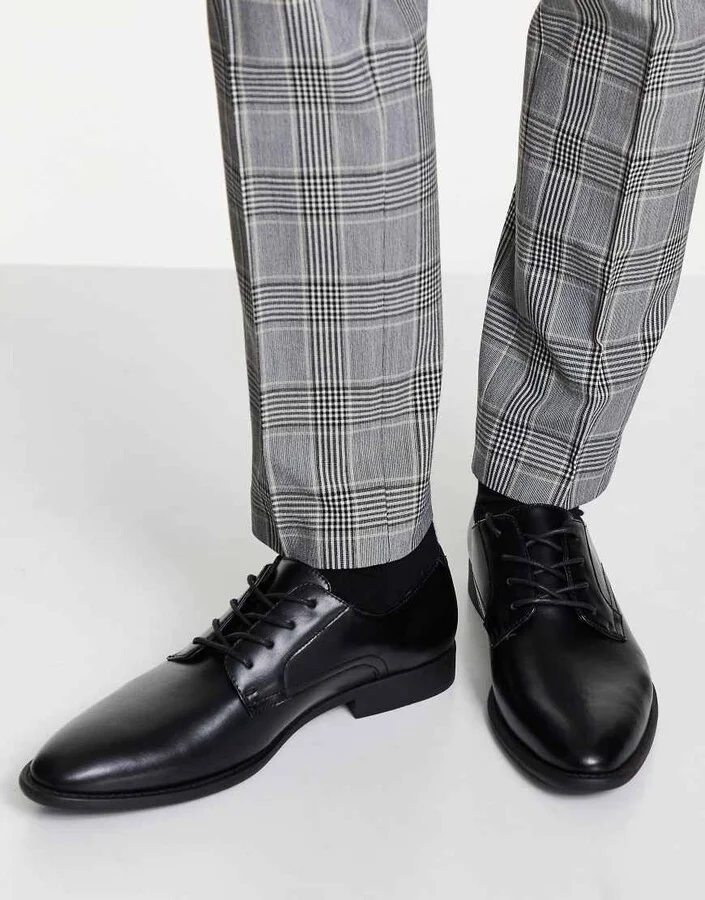 ASOS DESIGN derby shoes in black faux leather - Image 3