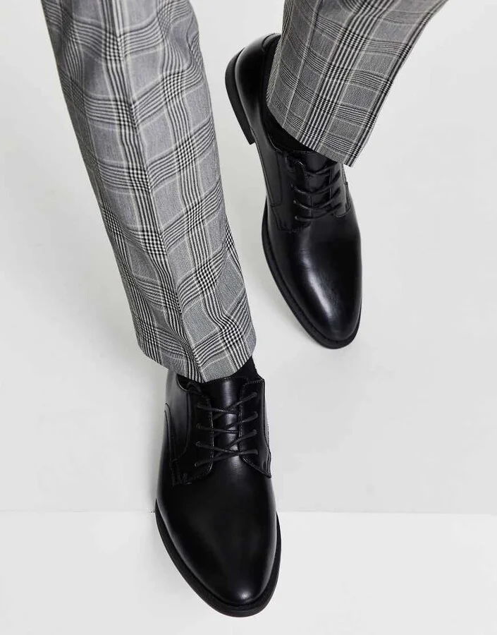 ASOS DESIGN derby shoes in black faux leather - Image 4