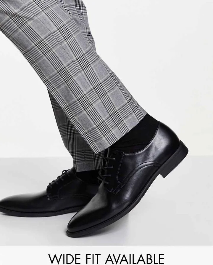 ASOS DESIGN derby shoes in black faux leather