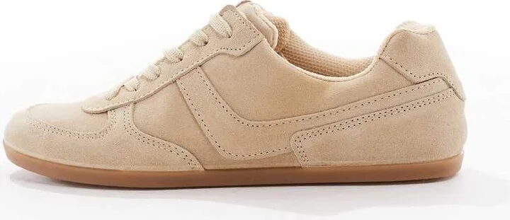 ASOS DESIGN Diligent slim lace up sneakers in sand suede - Image 2
