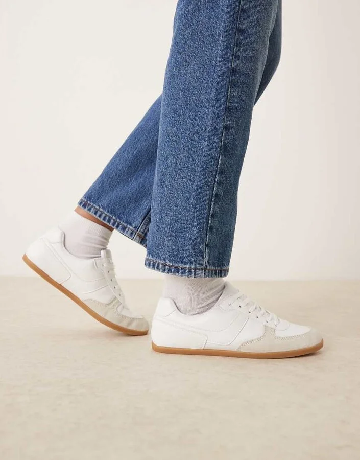 ASOS DESIGN Diligent slim lace up sneakers in white - Image 2