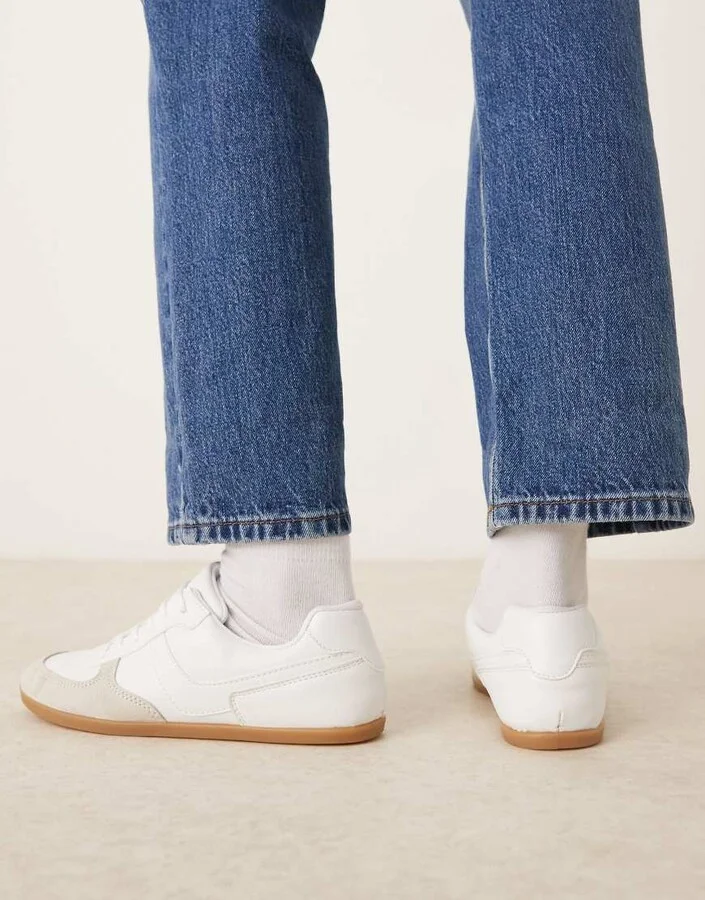 ASOS DESIGN Diligent slim lace up sneakers in white - Image 3