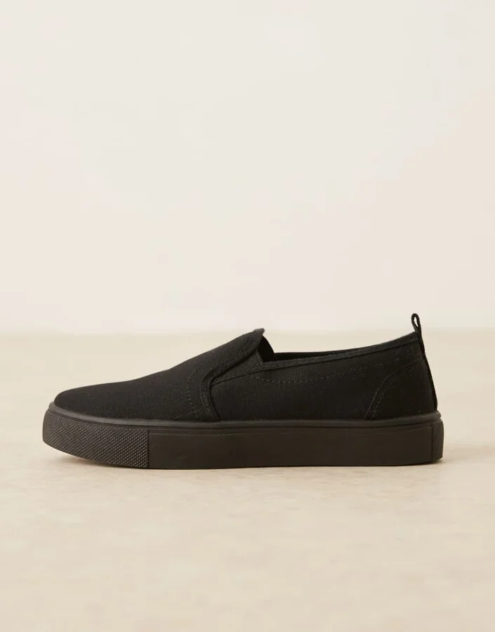 ASOS DESIGN Dotty slip on sneakers in black - Image 2