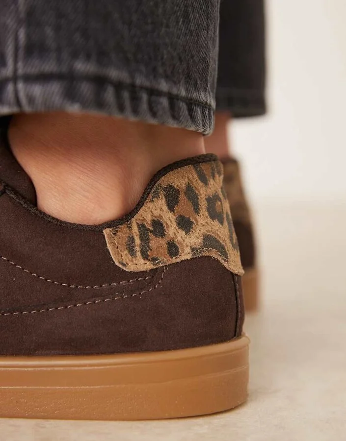 ASOS DESIGN Drift lace up sneakers in chocolate suedette - Image 3