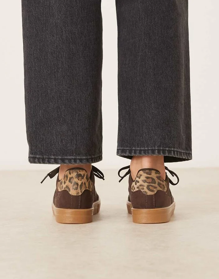 ASOS DESIGN Drift lace up sneakers in chocolate suedette - Image 4