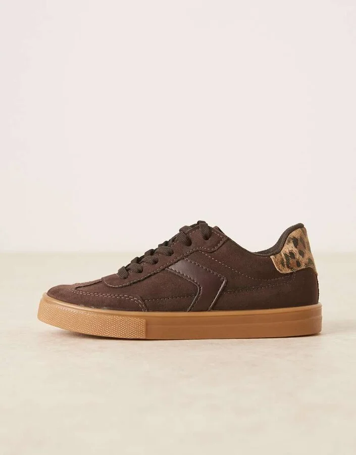 ASOS DESIGN Drift lace up sneakers in chocolate suedette