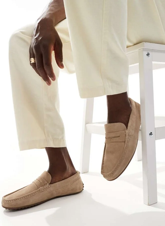 ASOS DESIGN drivers in stone suede