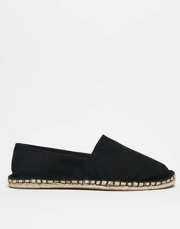 ASOS DESIGN espadrilles in black canvas - Image 3
