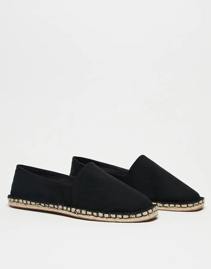 ASOS DESIGN espadrilles in black canvas - Image 4