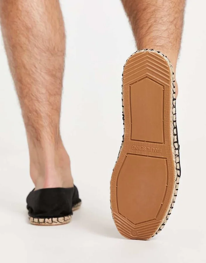 ASOS DESIGN espadrilles in black canvas - Image 2