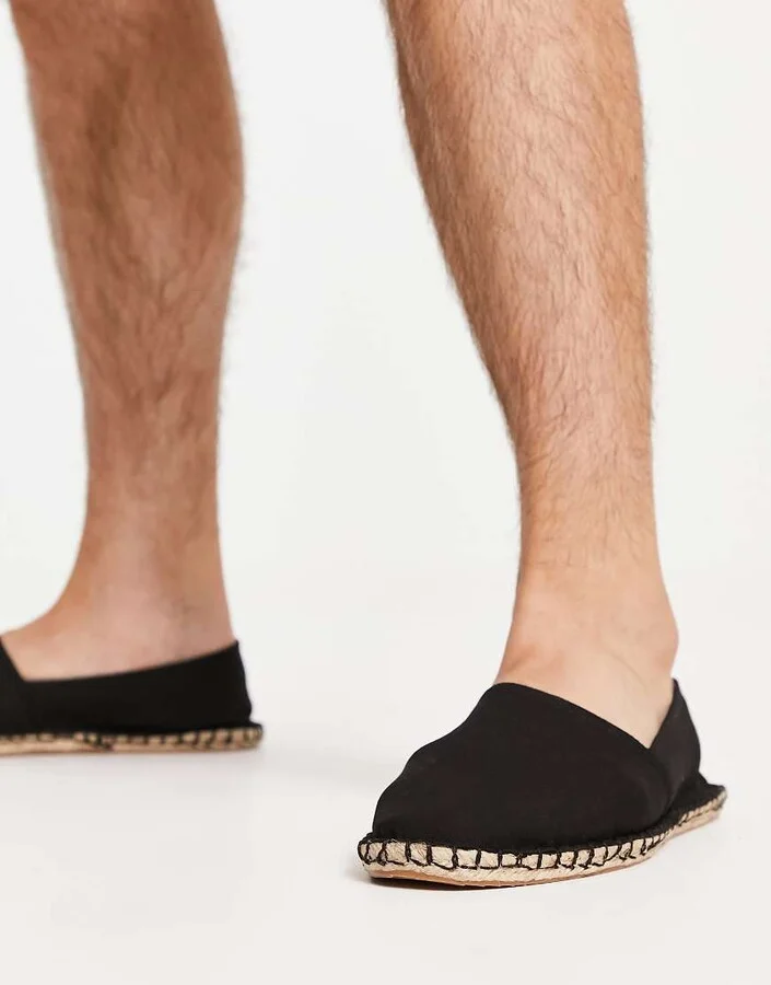 ASOS DESIGN espadrilles in black canvas - Image 3