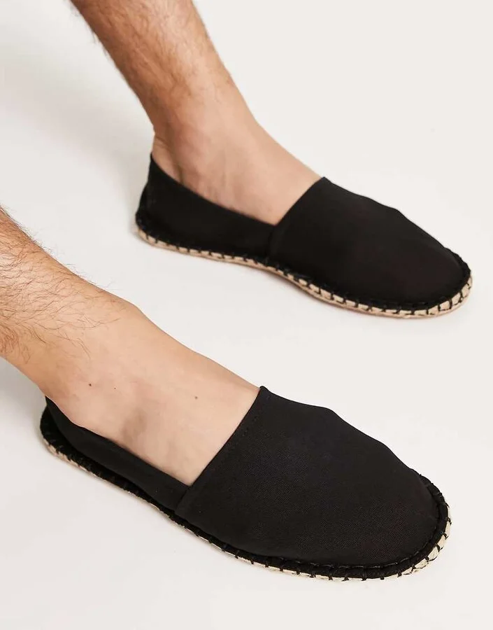 ASOS DESIGN espadrilles in black canvas - Image 4