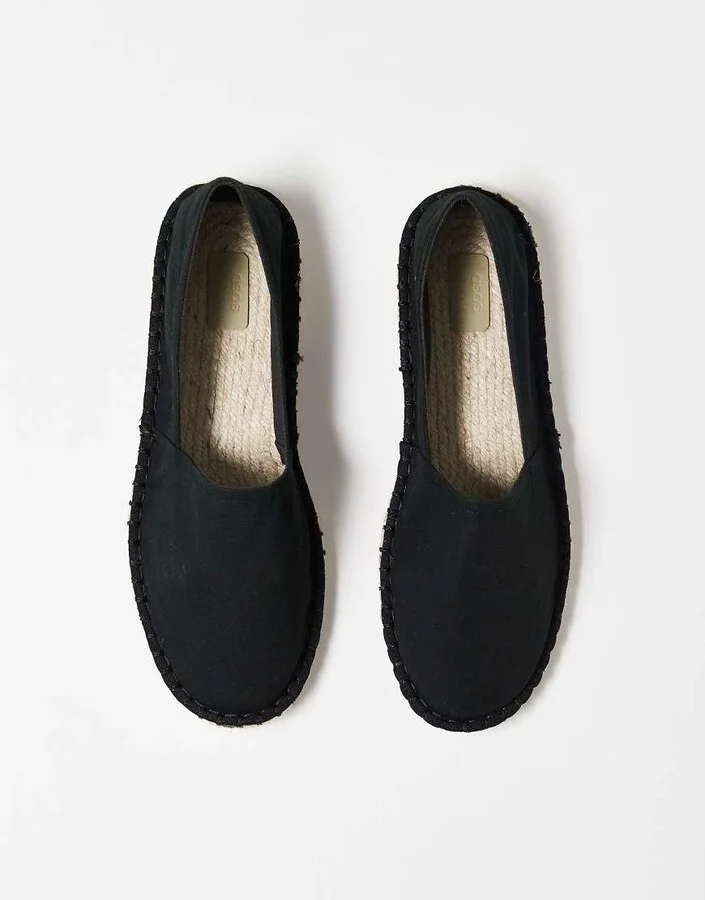 ASOS DESIGN espadrilles in black canvas