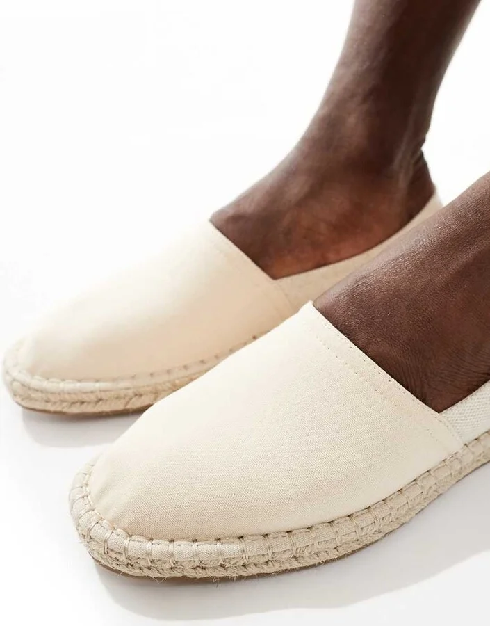 ASOS DESIGN espadrilles in off white canvas mix - Image 2