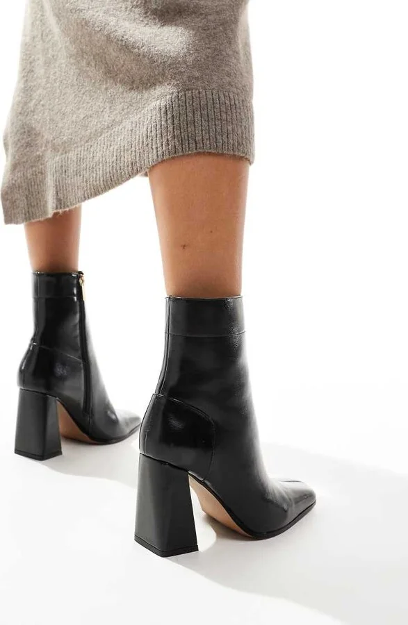 ASOS DESIGN Everest flared heel boots in black - Image 2