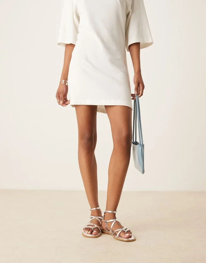 ASOS DESIGN Fierce strappy sandals in silver - Image 2