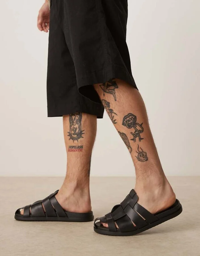 ASOS DESIGN fisherman mule sandals in black - Image 2