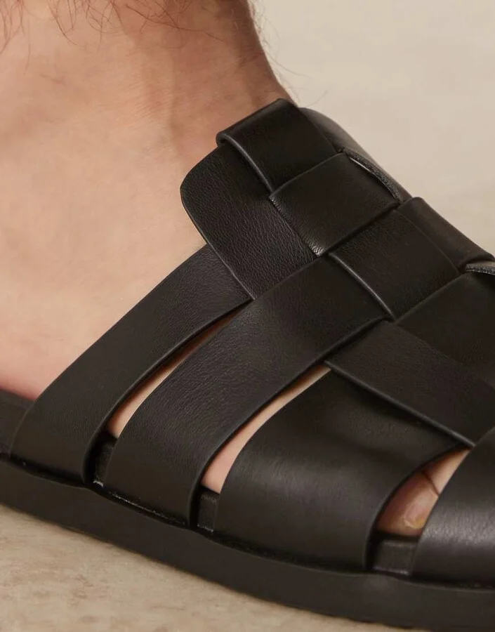 ASOS DESIGN fisherman mule sandals in black - Image 4