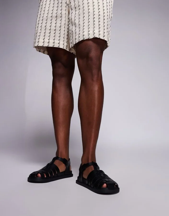 ASOS DESIGN Fisherman Sandals In Black - Image 2
