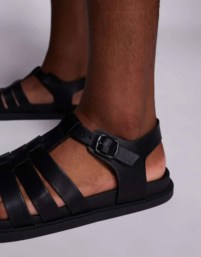 ASOS DESIGN Fisherman Sandals In Black - Image 3
