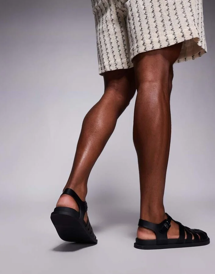 ASOS DESIGN Fisherman Sandals In Black - Image 4