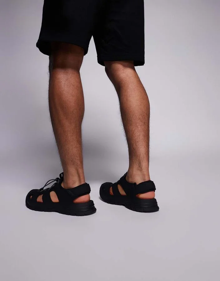 ASOS DESIGN fisherman tech sandals in black - Image 2
