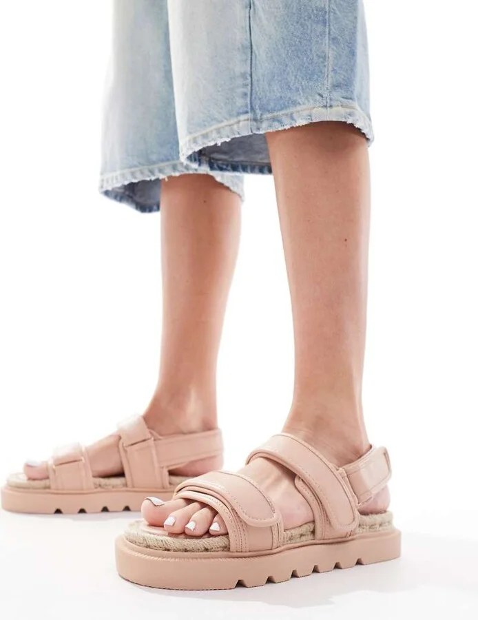 ASOS DESIGN Foreshadow sporty grandad espadrille sandals in pink
