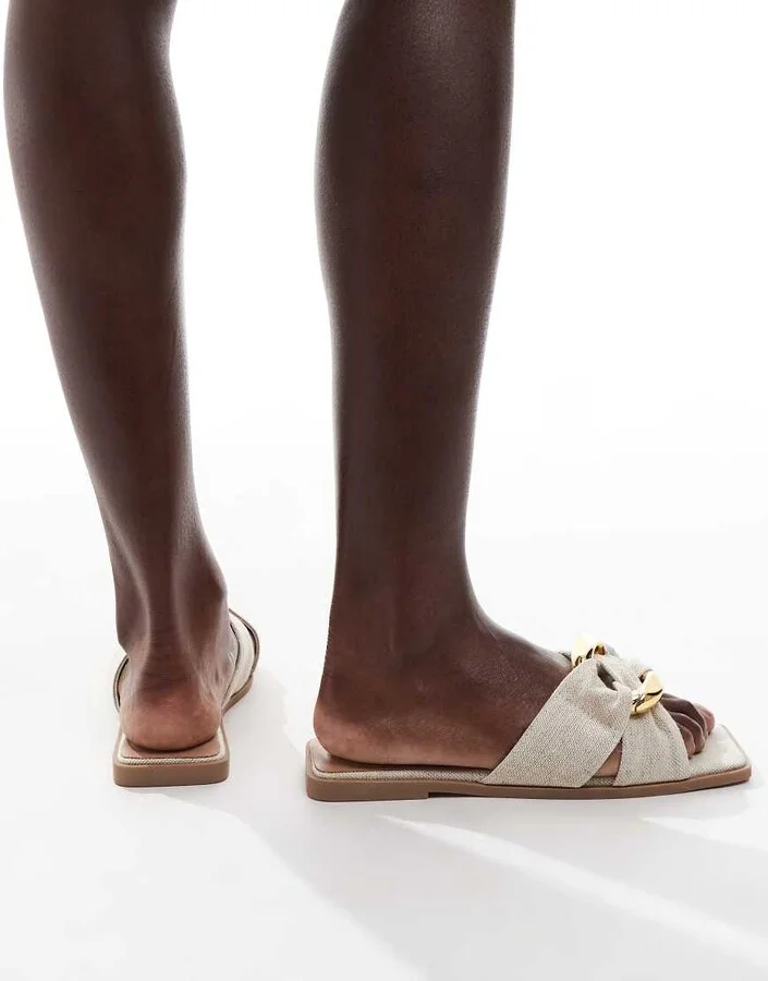 ASOS DESIGN Foxy hardware slider in natural - Image 3