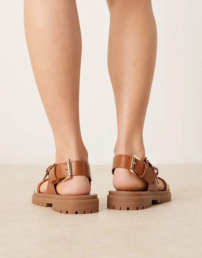 ASOS DESIGN Fuel sporty sandals in natural/tan mix - Image 3