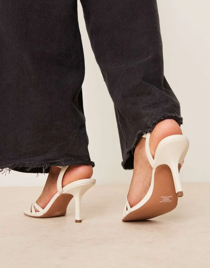 ASOS DESIGN Honey mid heel sandals in off - Image 3