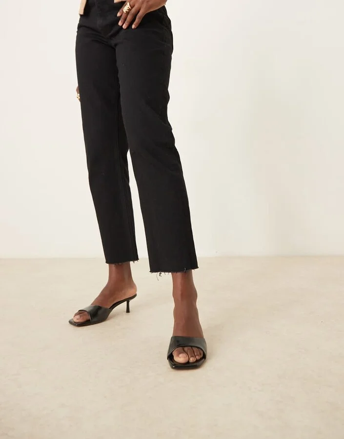ASOS DESIGN Hyped kitten heeled mules in black - Image 4
