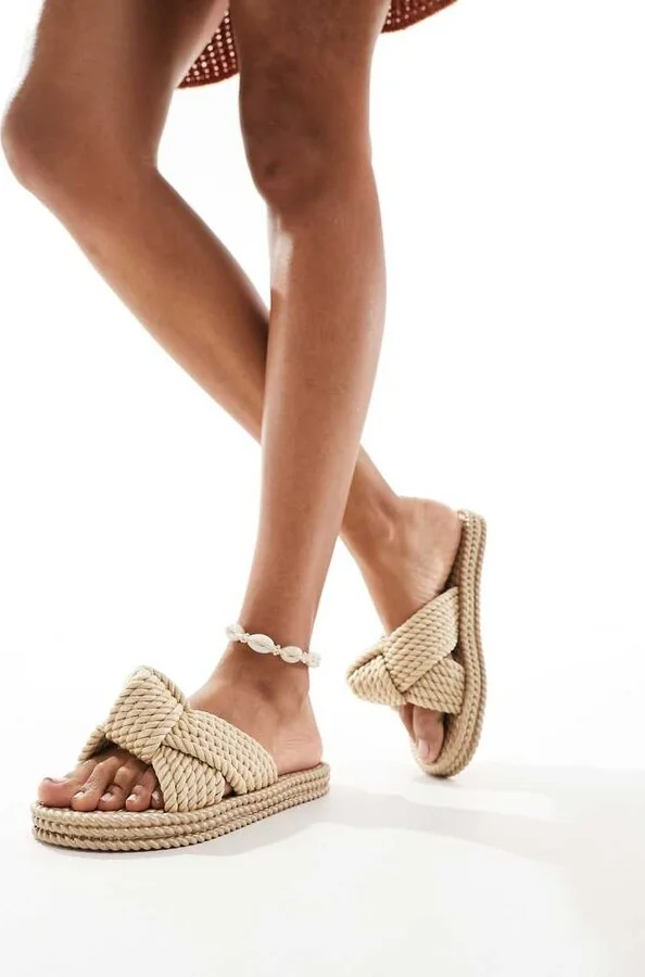 ASOS DESIGN Jasper knot jelly sandals in gold