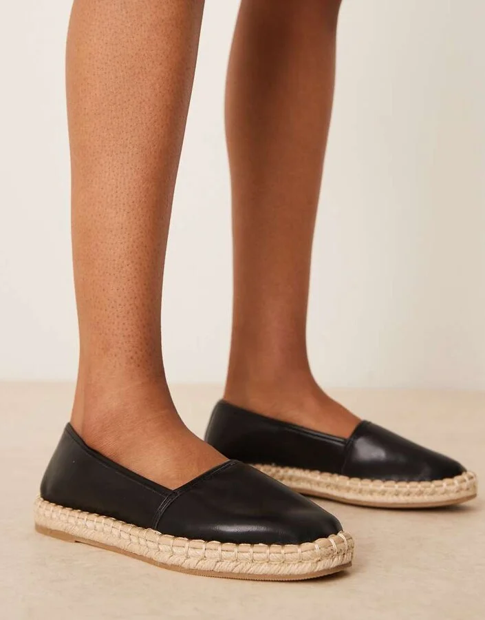ASOS DESIGN Joey closed toe espadrilles in black