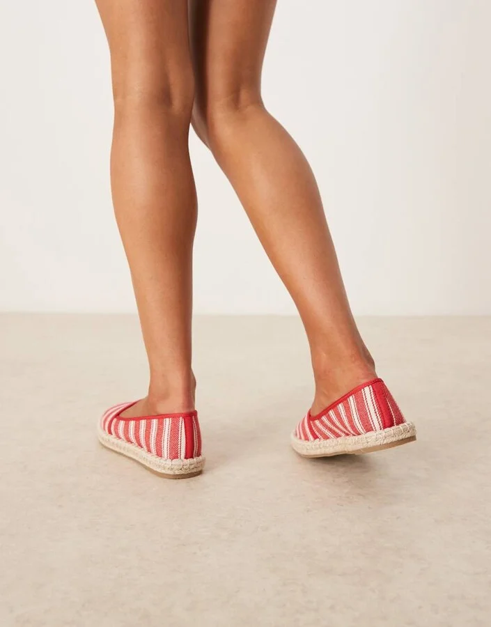 ASOS DESIGN Joey closed toe espadrilles in red stripe - Image 2