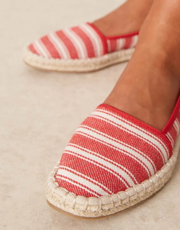 ASOS DESIGN Joey closed toe espadrilles in red stripe - Image 3